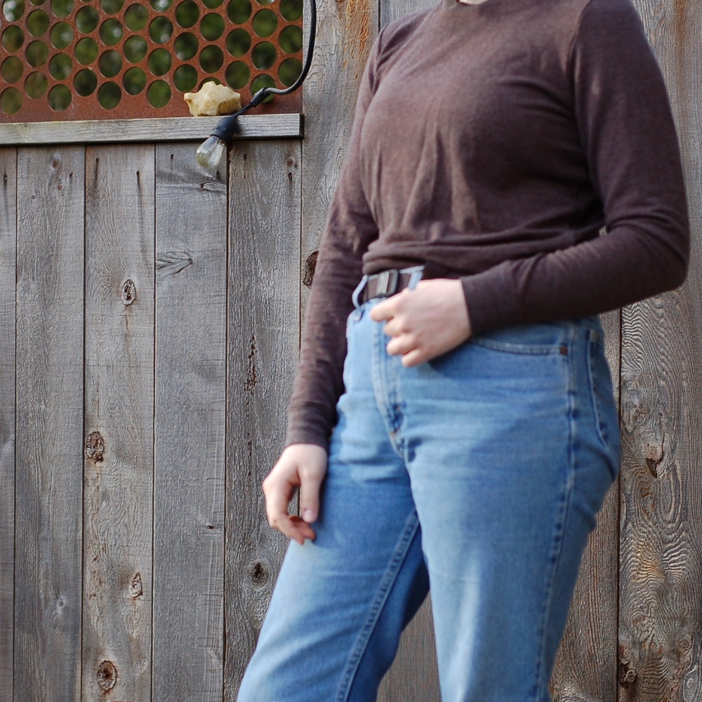 brown long sleeve shirt